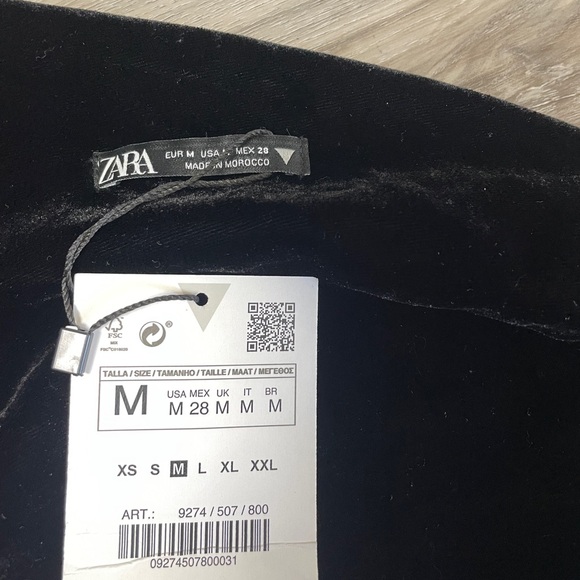 NWT Zara Black Velvet Asymmetric Chain Dress Blogger's Favorite 9274/507 Medium - Picture 11 of 11